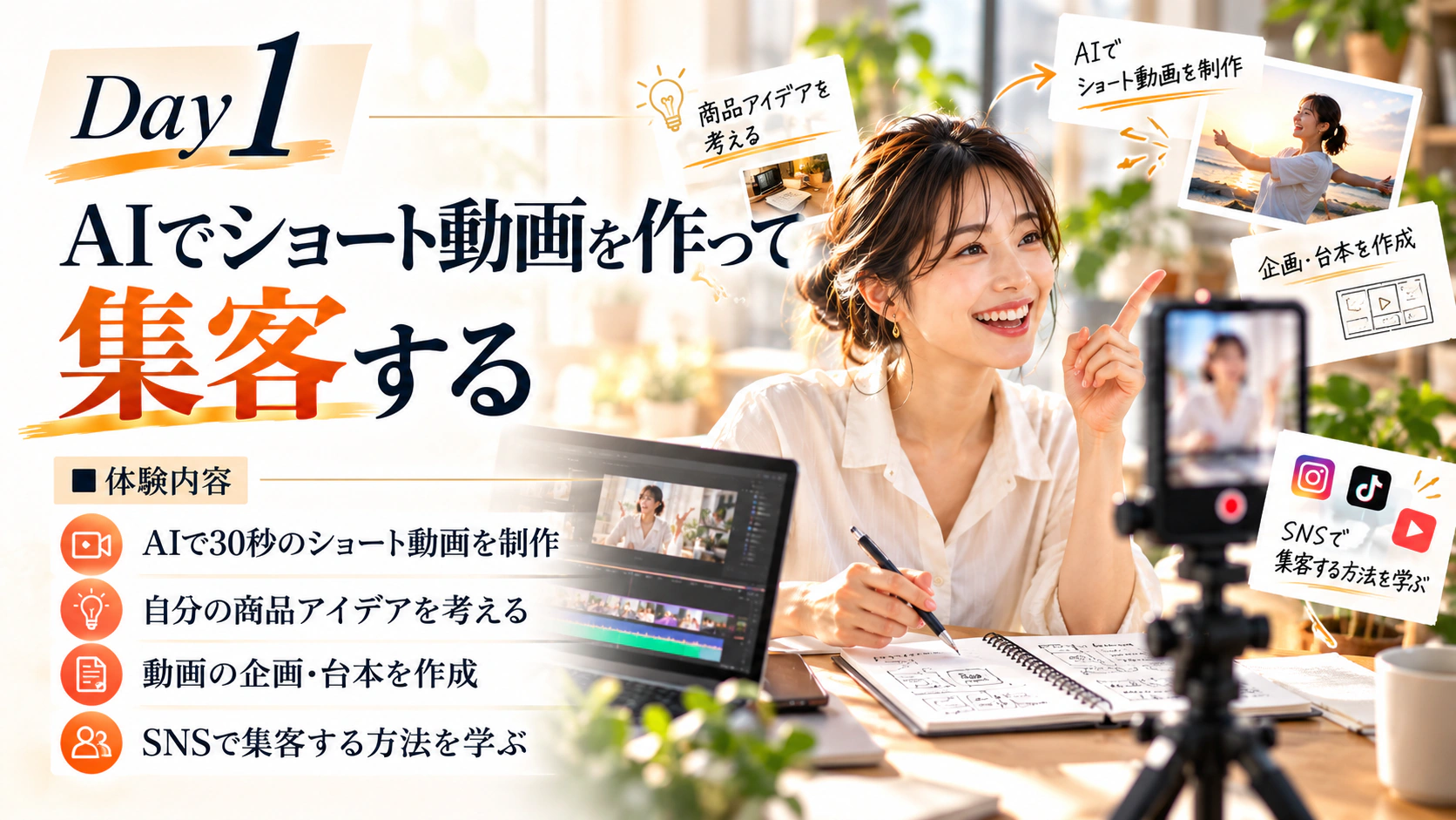Day1 AIでショート動画を作って集客する